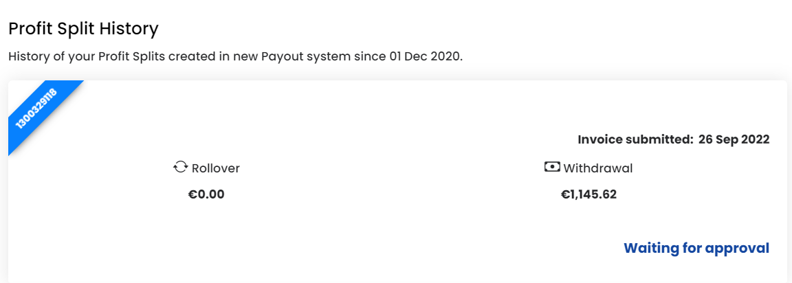 First Payout Received